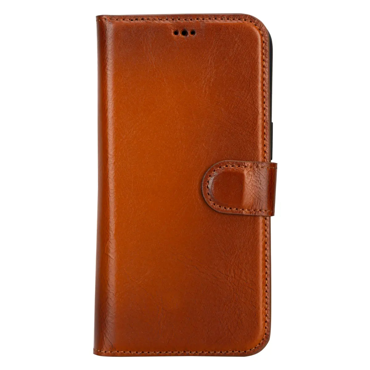 Premium Burnished Tan Leather Wallet Case for iPhone 15 Pro Max - Slim Protective Cover with Card Slots | Perfect for Business, Travel & Everyday Use