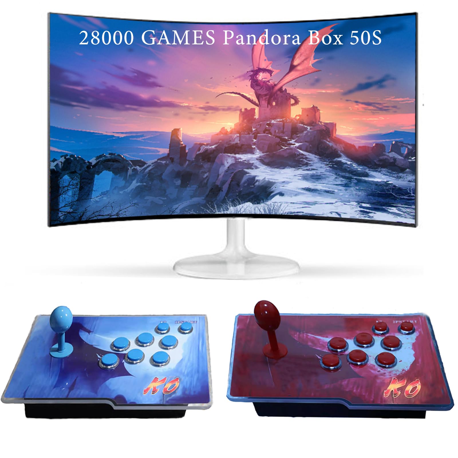 RegiisJoy 28000-in-1 Pandora's Box 50S Arcade Game Console - Retro Gaming Machine for PC, Projector & TV - 2-4 Player Multiplayer with 3D Games | Search, Save, Load & Pause Features | Perfect for Home Entertainment, Game Nights & Retro Gaming Enthusiasts