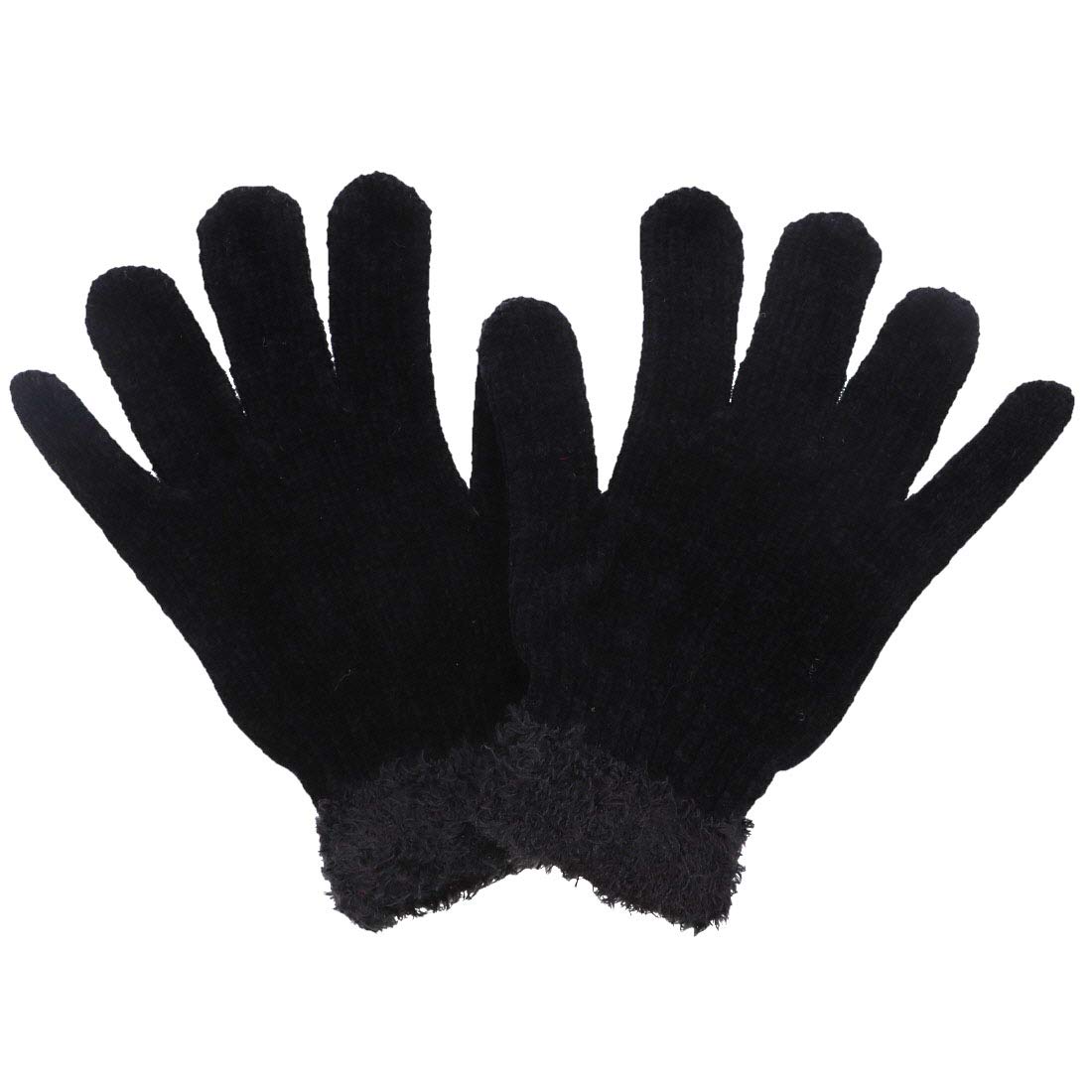 Warm Adult Chenille Gloves with Soft Fur Lining - Cozy Winter Accessories for Men & Women - Perfect for Cold Weather, Snow Activities & Outdoor Adventures