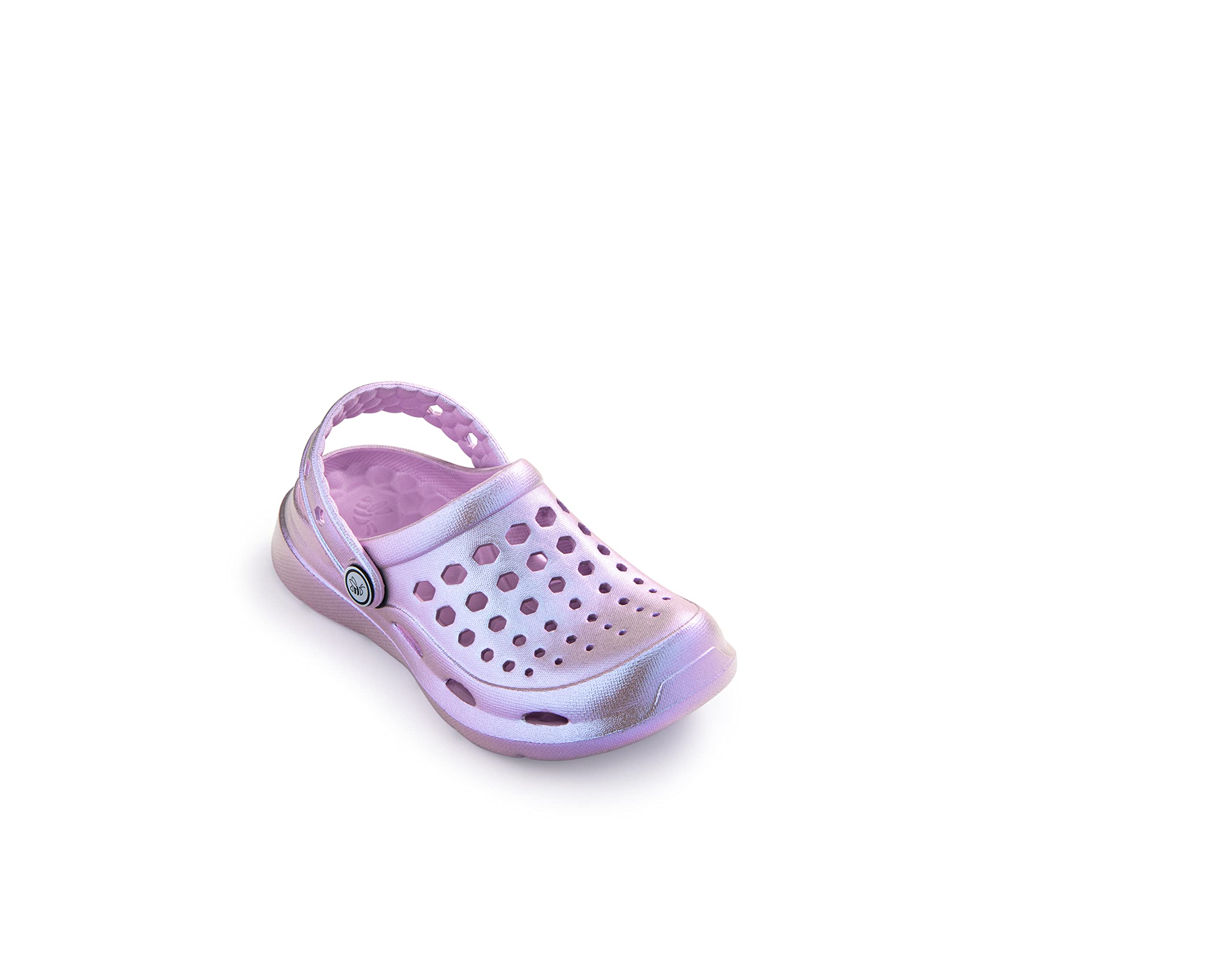 Joybees Kids Active Clog Water Shoes - Lightweight Slip-On Clogs for Girls & Boys - Comfortable & Easy to Clean - Iridescent Purple - Junior Size 1-2 - Perfect for Beach, Pool, Water Parks & Summer Play