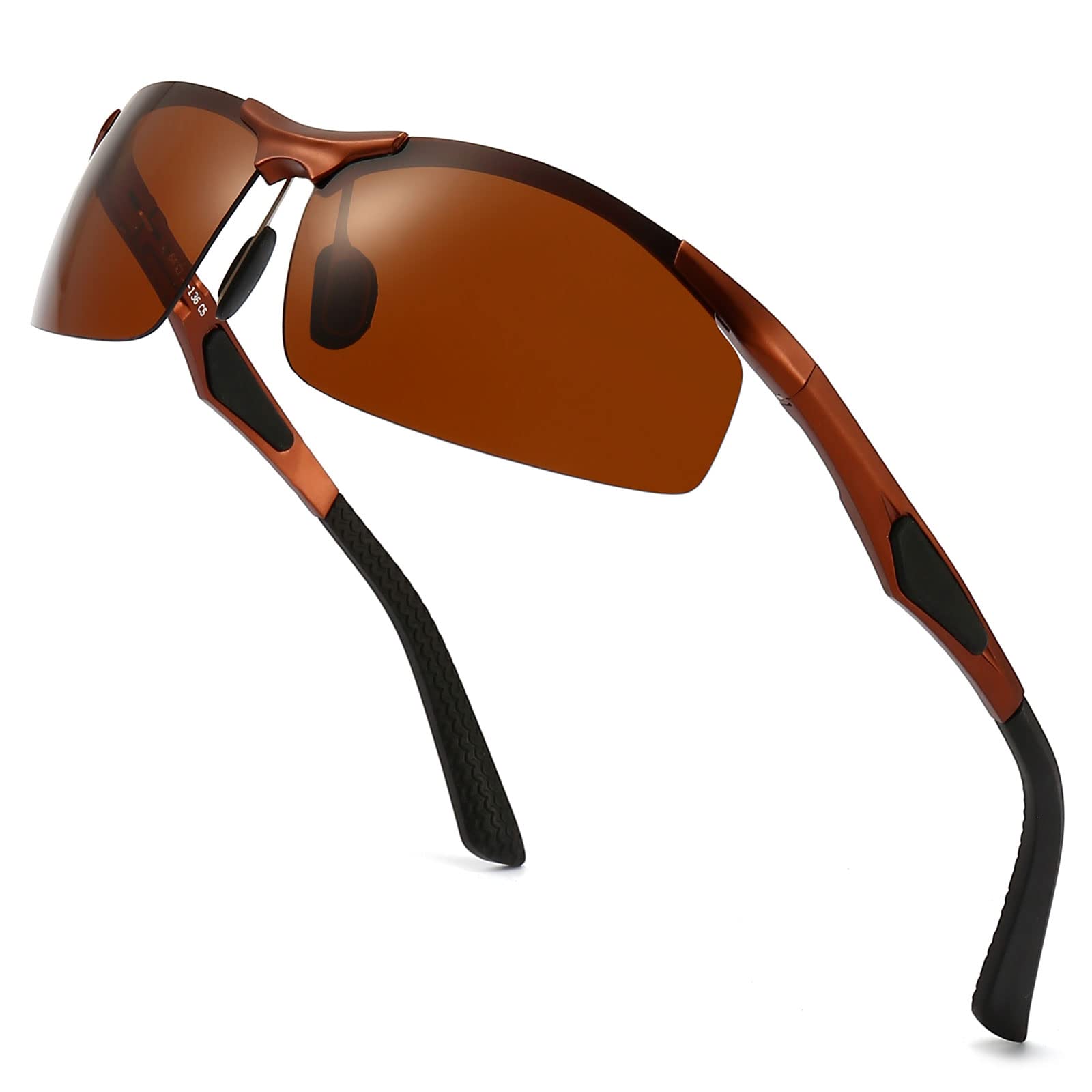 ANRRI Polarized Sports Sunglasses for Men - UV Protection Golf Fishing Driving Metal Frame Sunglasses - Perfect for Outdoor Activities, Running, Cycling & Beach