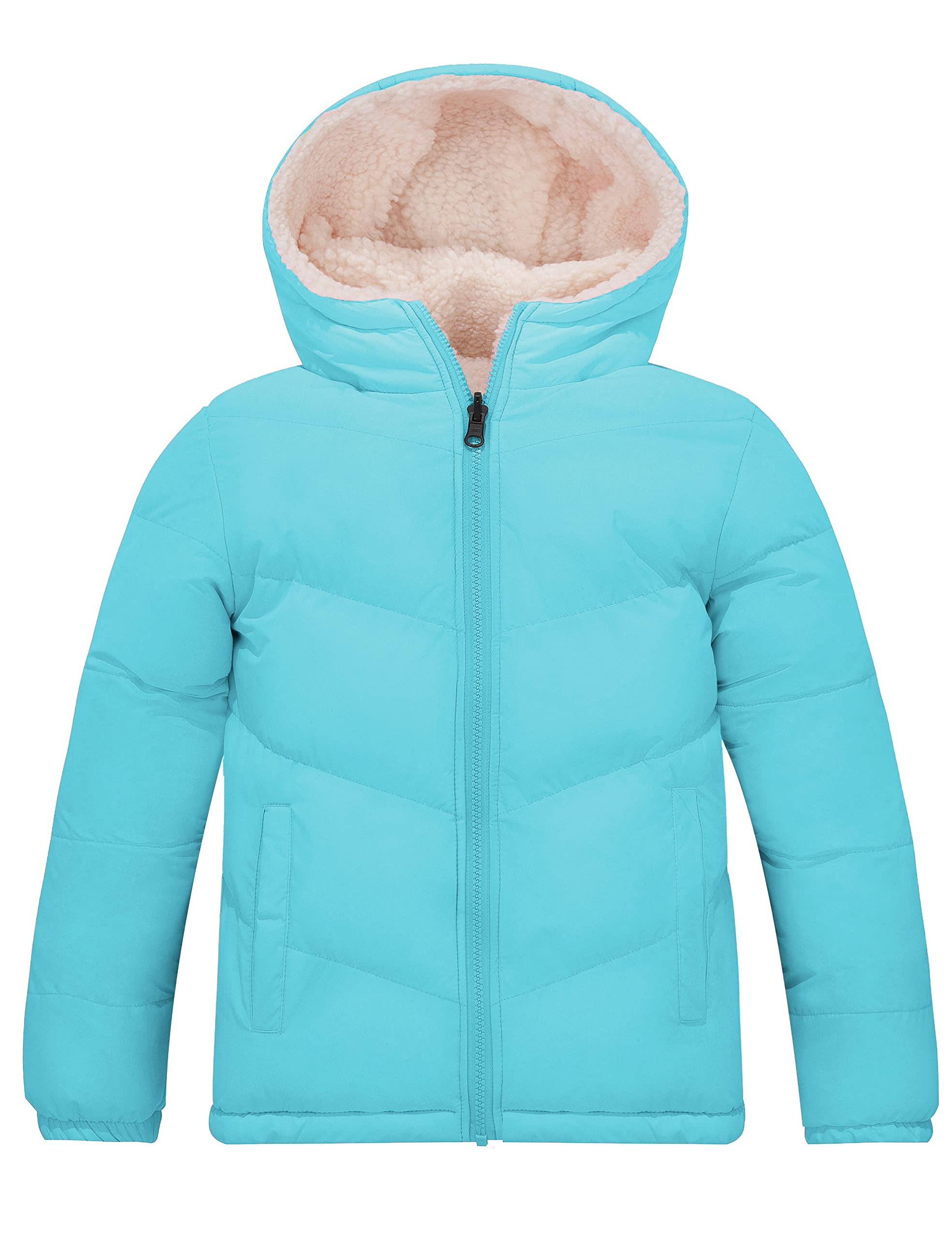 Wantdo Girls Reversible Puffer Jacket - Hooded Winter Coat with Fleece Lining for Warmth | Outdoor Activities, School, Winter Sports