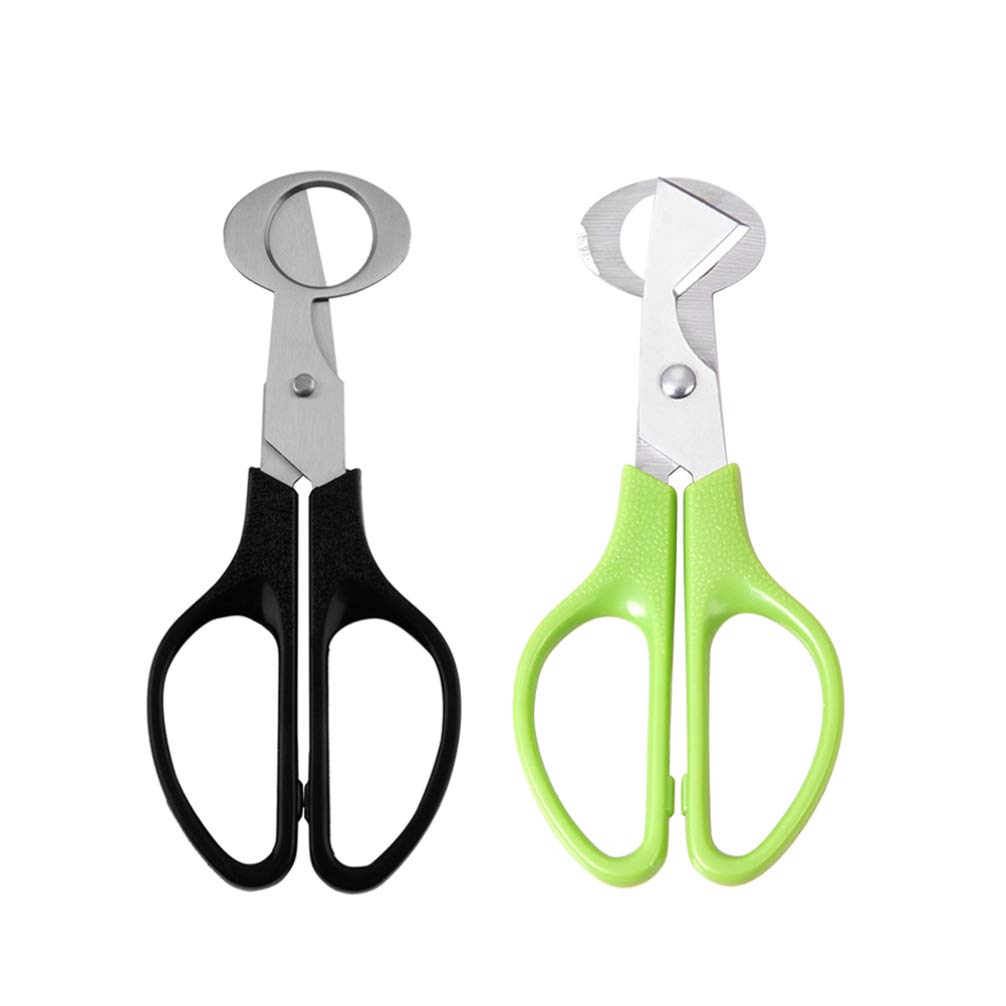DOITOOL 4pcs Stainless Steel Pigeon Quail Egg Scissor Bird Cutter Opener Kitchen Tool Clipper - Black and Green for Efficient Egg Preparation in Home and Professional Kitchens
