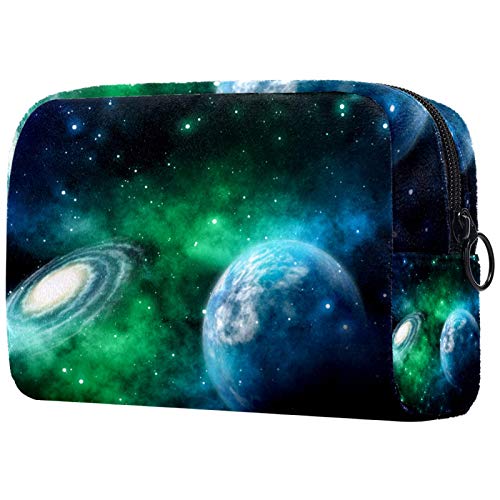 3D Galaxy Earth Toiletry Bag for Travel - Waterproof Cosmetic Makeup Organizer with Zipper - Perfect for Women's Travel Essentials & Vacation Accessories (Ideal for Airplane Carry-on, Gym, Camping & Beach Trips)