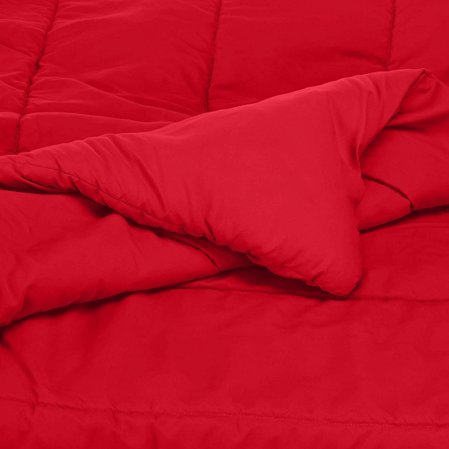 Premium All-Season Goose Down Alternative Comforter - Ultra-Soft 100% Egyptian Cotton Duvet Insert - 1000 Thread Count - Twin/Twin XL Size - Blood Red - Perfect for Bedrooms, Guest Rooms & Dorm Rooms