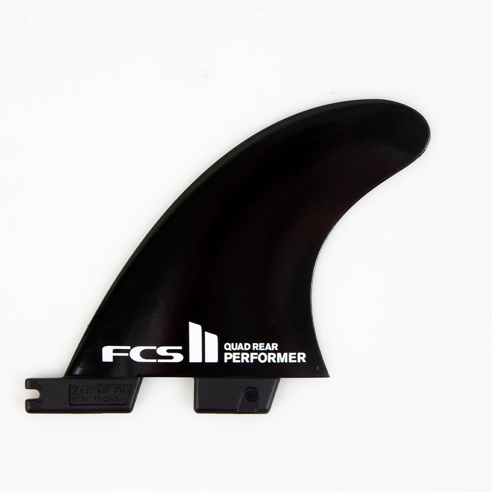 FCS II QUAD REAR Performer Glass Flex Fin Set - Black Medium Size for Surfboards - Perfect for Performance Surfing and Wave Control