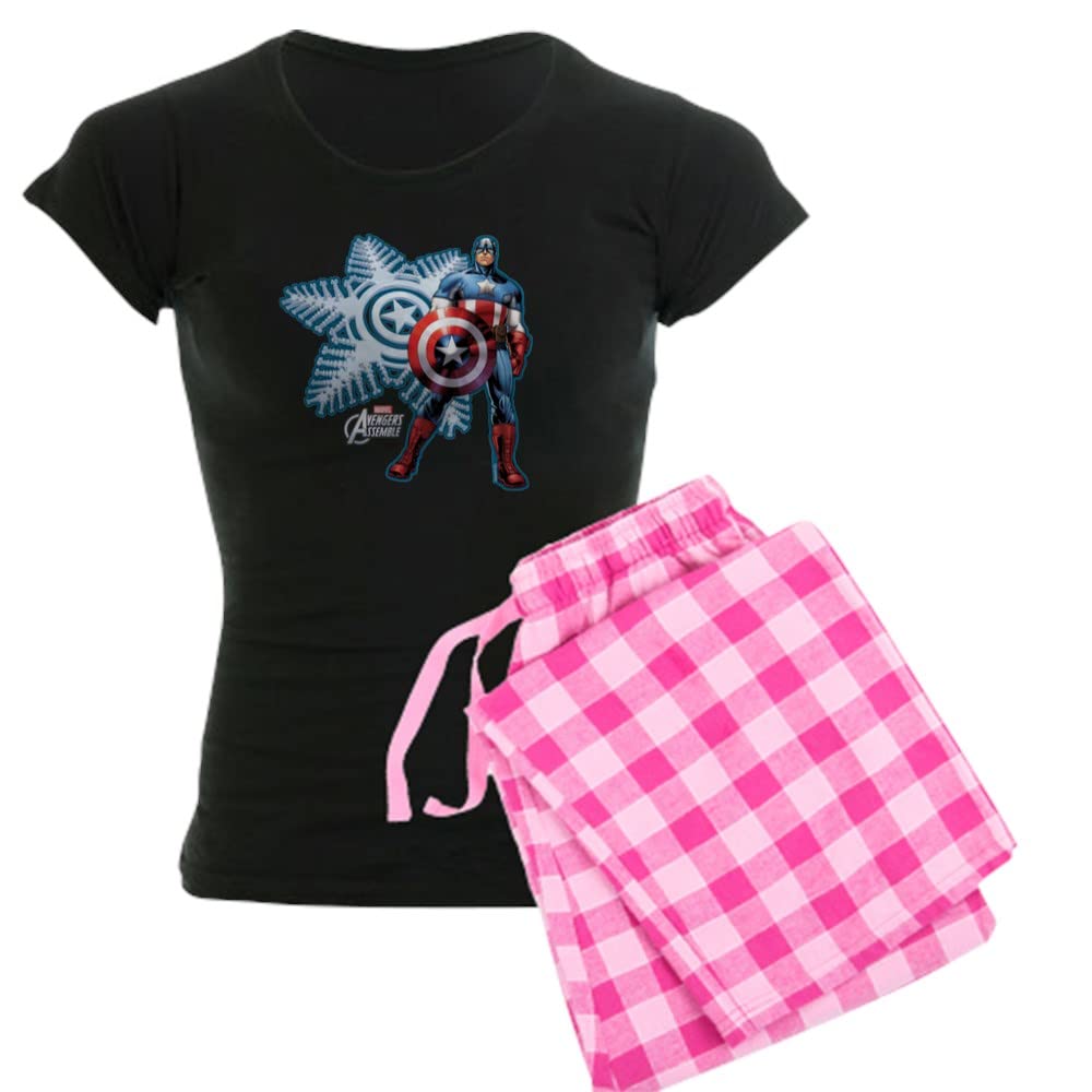 **Captain America Women's Dark Pajamas Set - Holiday Themed Sleepwear for Women - Perfect for Christmas Gifts, Cosplay & Lounge Wear**