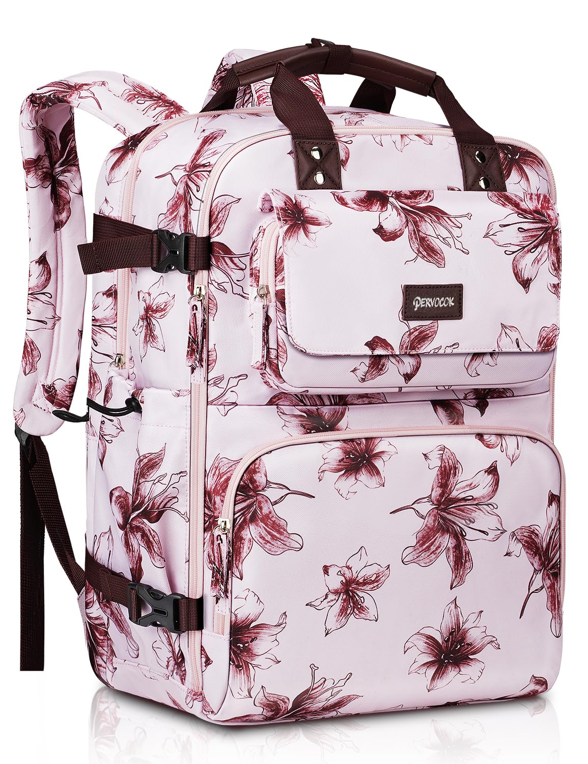 Pink TSA Approved Travel Backpack for Women - 17.3 Inch Lightweight Laptop Backpack with USB Charging Port & Padded Compartment - Perfect Carry-On Personal Item Bag for Air Travel, Commuting & Daily Use