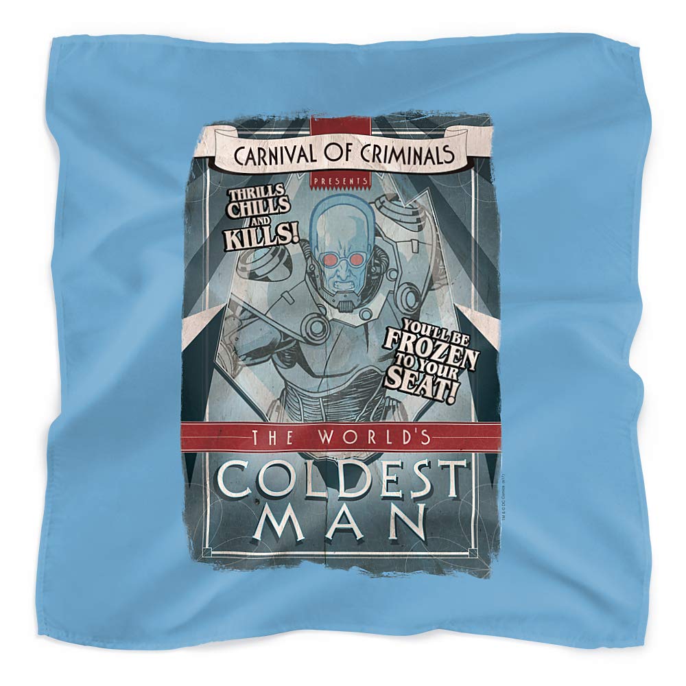Batman Coldest Man Bandana - 21x21 Inches - Superhero Fashion Accessory for Cosplay, Halloween & Everyday Wear