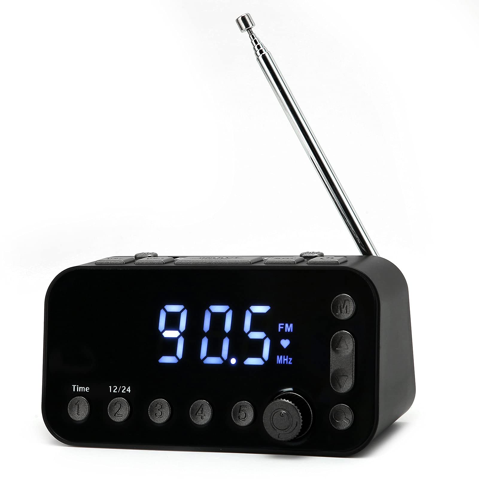 PUSOKEI Digital Alarm Clock Radio with FM/DAB, Dual USB Charging Ports, Sleep Timer, Dual Alarms - Perfect for Bedroom, Office, and Travel Use