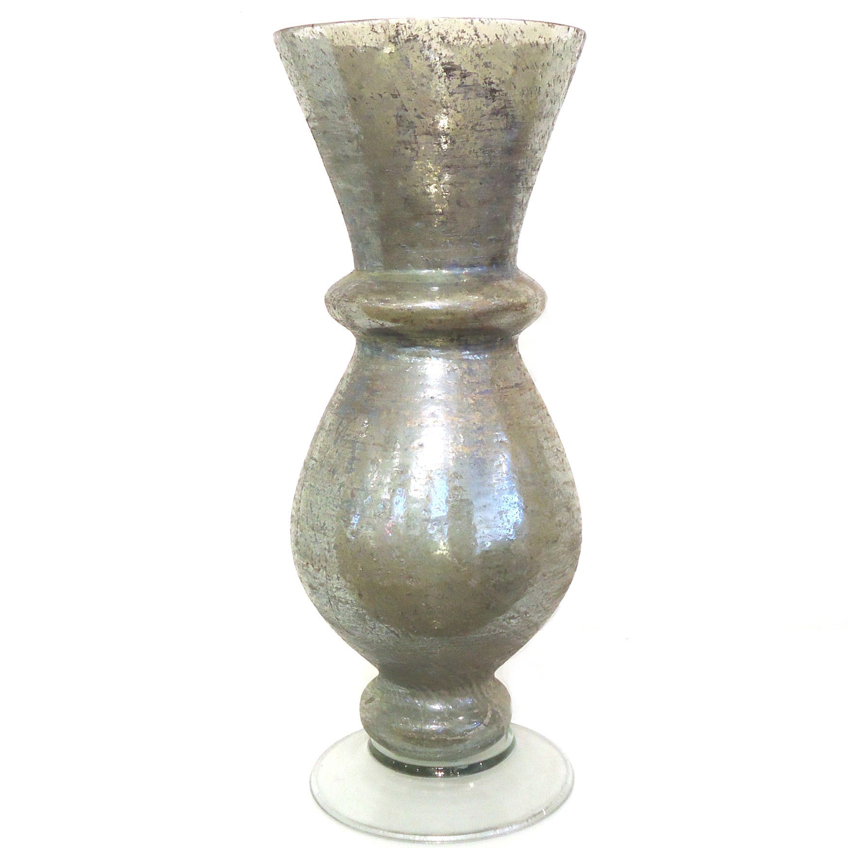 Elegant Pale Blue Glass Vase - Handcrafted Decorative Flower Vase for Home, Wedding & Office Decor - Perfect for Fresh Flowers, Centerpieces & Gift Giving