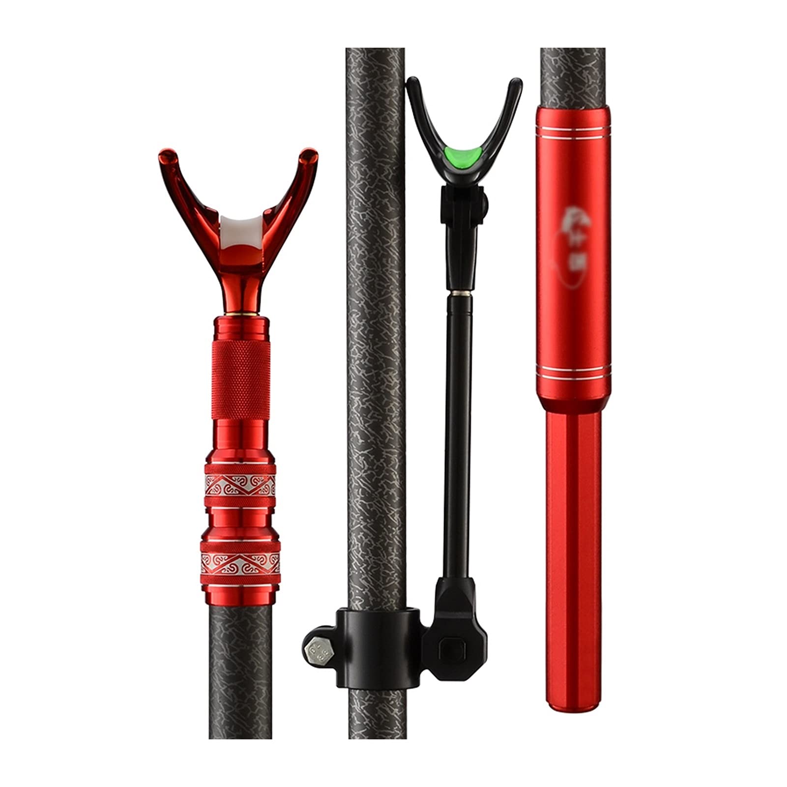 Adjustable Extending Fishing Rod Rack Stand - Detachable Pole Holder for Bank Fishing Gear Accessory (Red, 4.0m) - Perfect for Shoreline, Boat & Kayak Fishing Trips