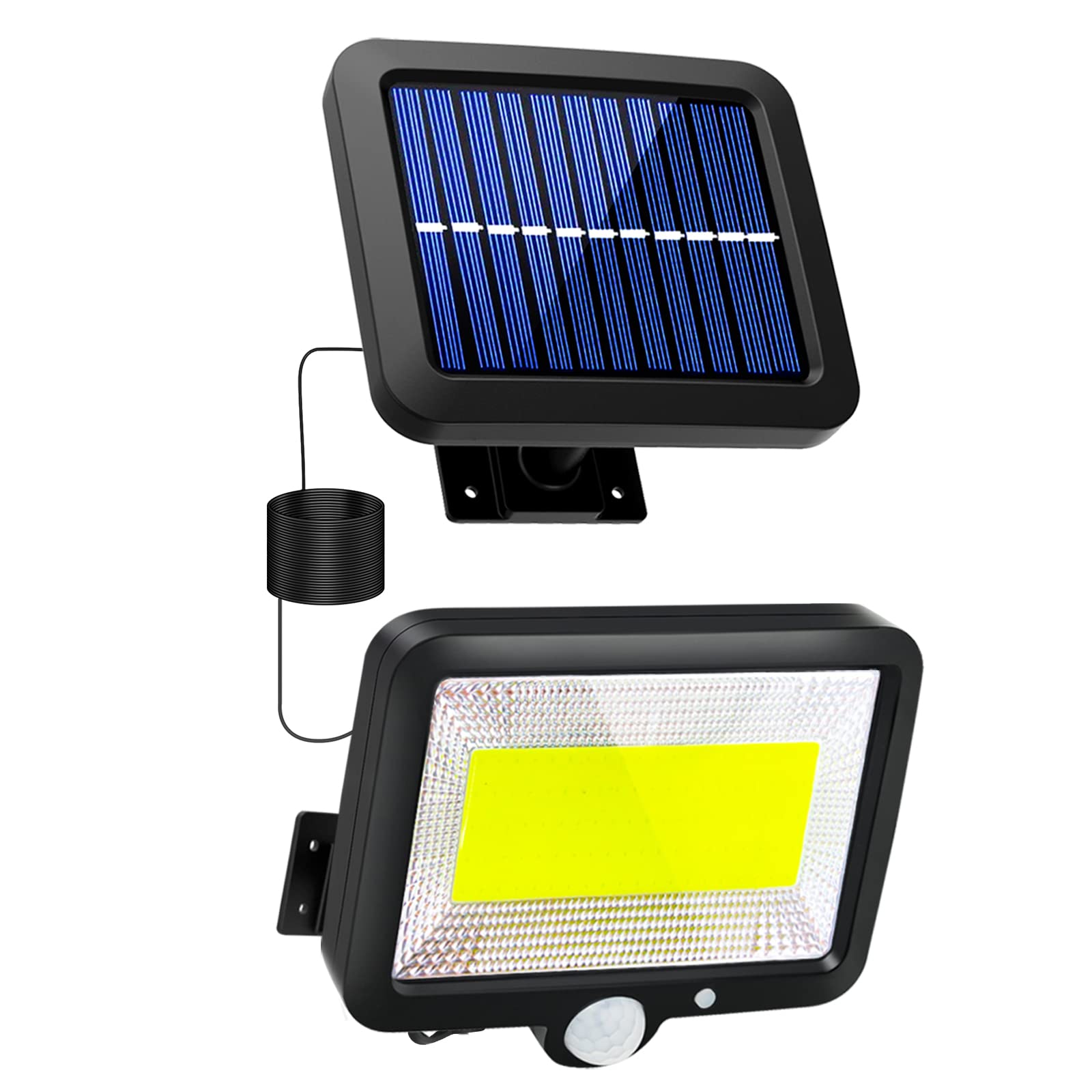**Solar Powered Outdoor Motion Sensor Lights - Waterproof LED Security Flood Lights with 3 Lighting Modes & 16.4ft Cable for Garden, Patio, Yard, Garage (Ideal for Nighttime Safety & Pathway Lighting)**