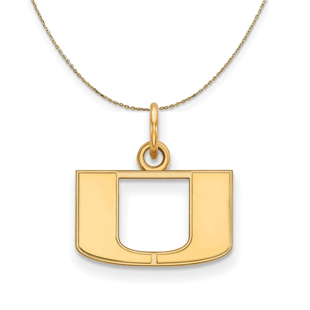 14k Yellow Gold Miami Logo Necklace - Perfect for Gifts & Graduation