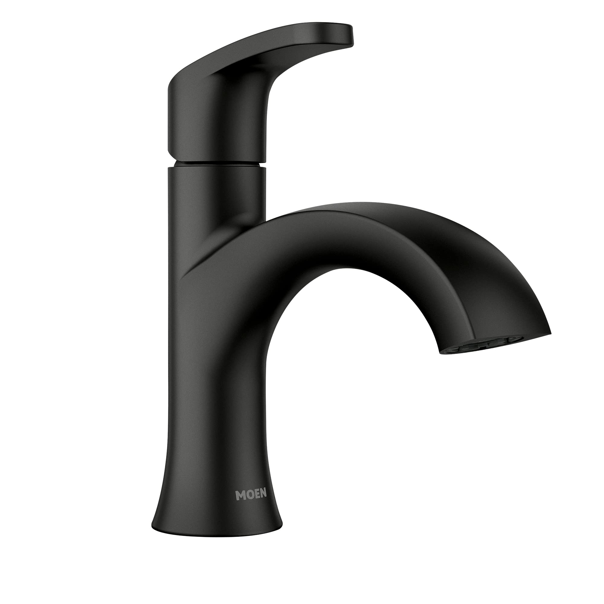 Moen Karis One-Handle Bathroom Sink Faucet - Single Hole Lavatory Faucet with Drain Assembly & Optional Deck Plate in Matte Black (Model 84346BL) - Perfect for Modern Bathroom & Powder Room Upgrades