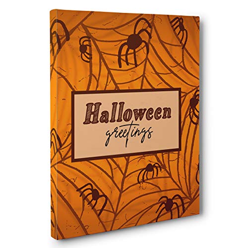 Halloween Greetings Canvas Wall Art - Spooky Home Decor for Living Room, Bedroom & Office - Perfect for Halloween Party Decorations & Seasonal Gifts