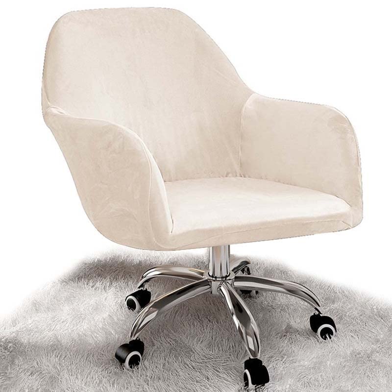 ELYSYSRL Velvet Stretch Office Chair Cover - Universal Removable Desk Chair Slipcover with Armrests | Soft Rotating Boss Chair Protector for Pets (Dogs & Cats) | Perfect for Home Office, Gaming & Workspace Decor