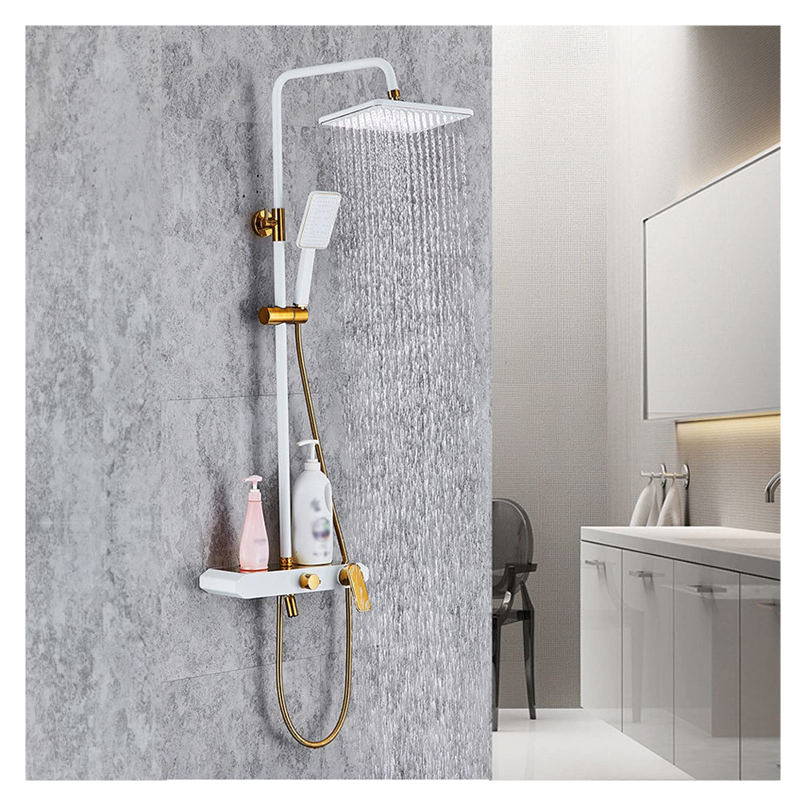 Premium 3-Mode High Pressure Shower Head Set - 2 in 1 Handheld & Rainfall Shower System with Wall Mounted Faucet Trim for Spa-Like Bathroom Experience | Perfect for Master Bath, Guest Bath & Luxury Home Renovation