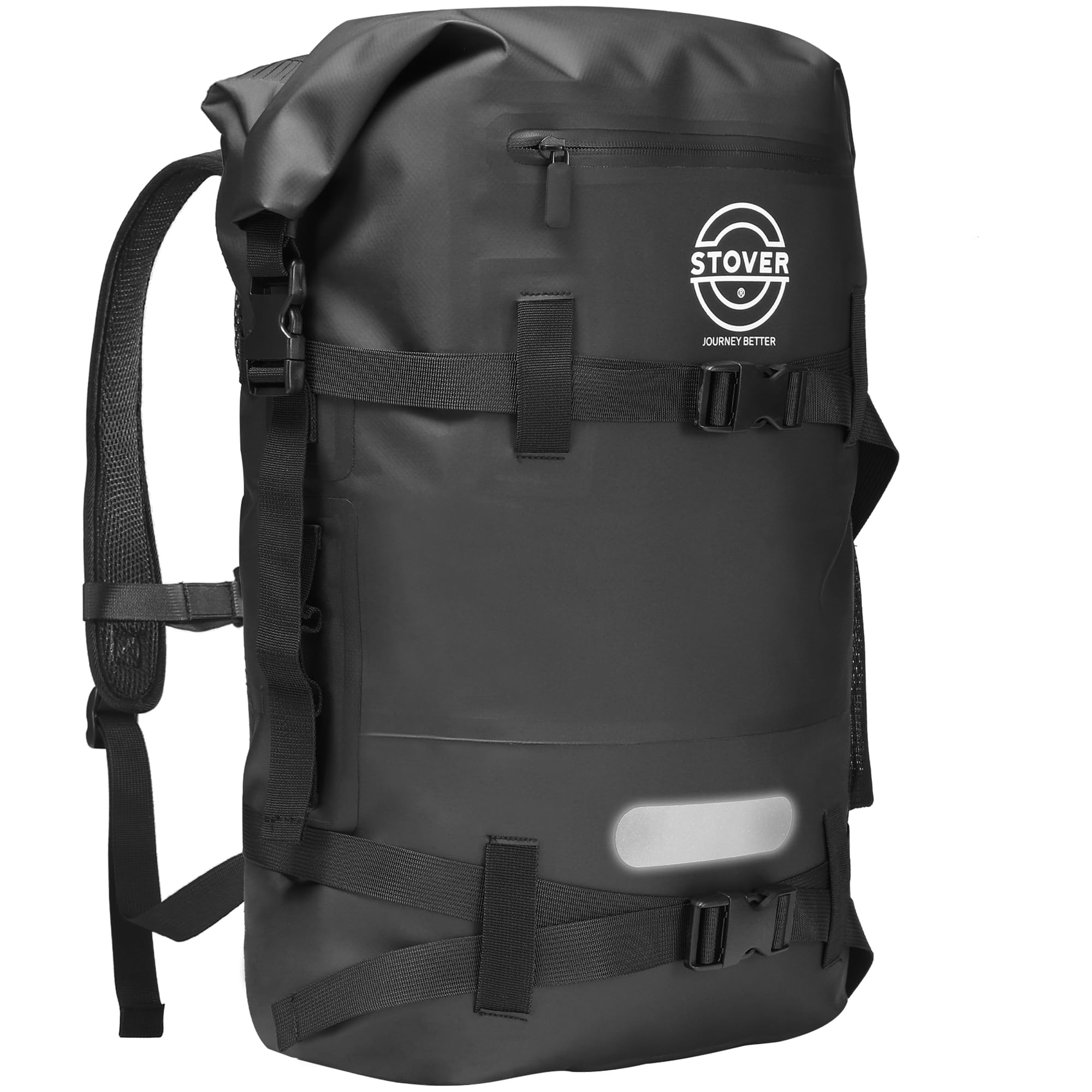 STOVER 5L/10L/25L/30L/40L/55L Waterproof Dry Backpack - Heavy Duty Roll Top Floating Dry Bag for Kayaking, Hiking, Camping, Fishing, Beach, Travel & Motorcycle Gear - Ideal for Outdoor Adventures & Water Sports (Black)