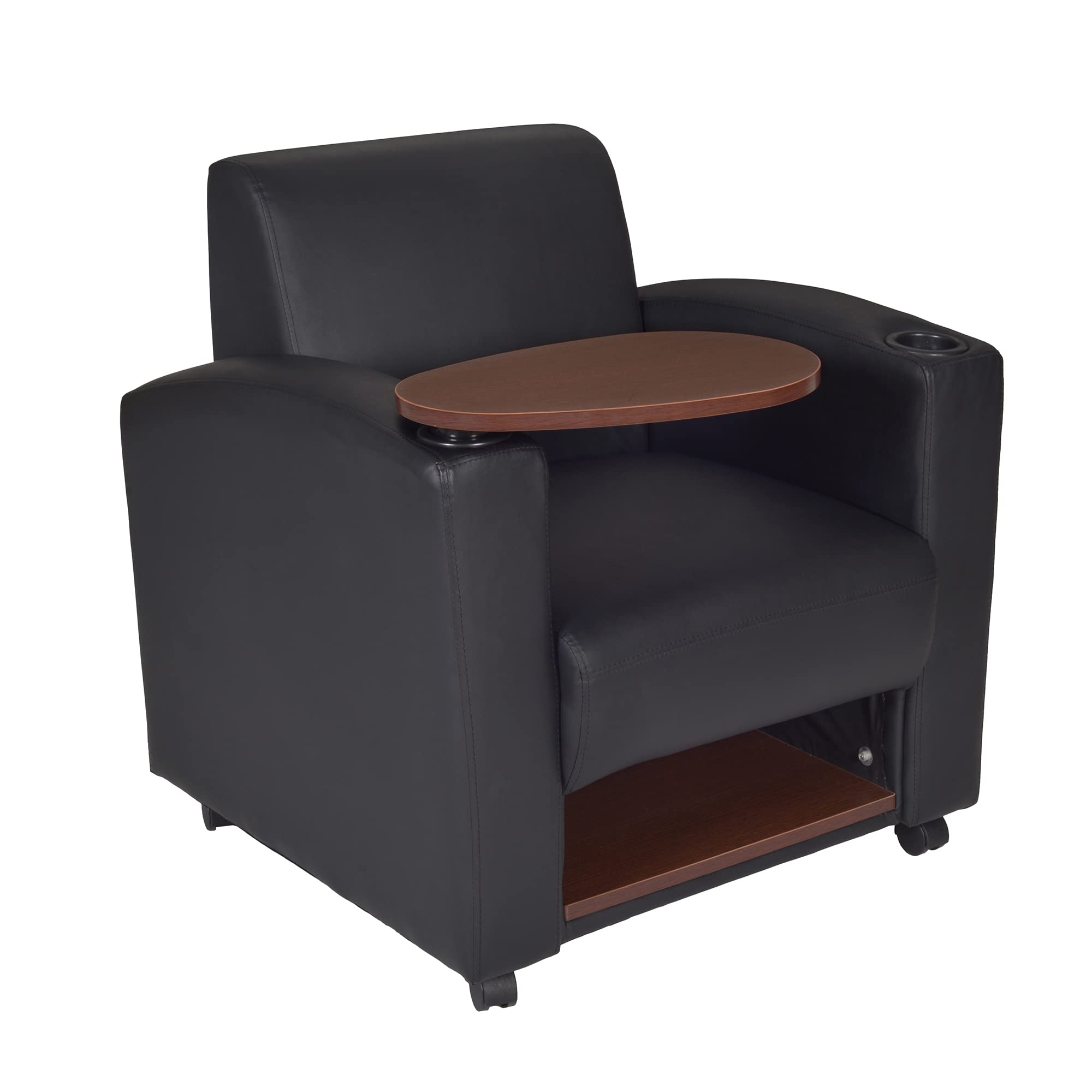 Regency Nova Side Chair with Tablet Arm & Underseat Storage - Set of 2 Black/Java - Perfect for Home Office, Study Room & Small Spaces