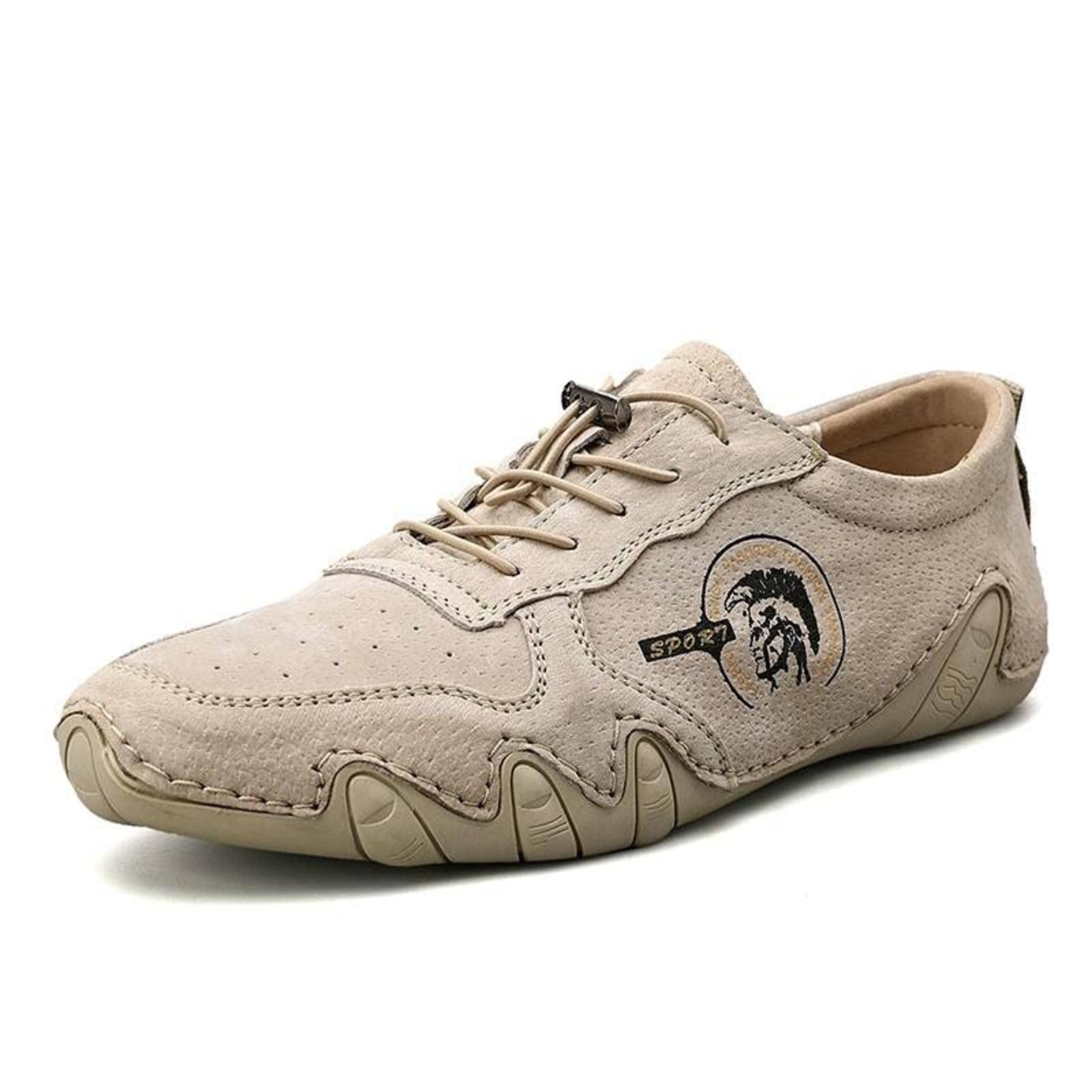 2021 New Men's Casual Leather Lace-Up Driving Moccasin Shoes - Breathable Mesh & Cowhide for Spring Summer - Perfect for Daily Wear, Office & Outdoor Activities