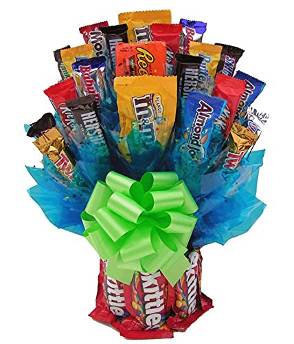 Sweet Candy Bouquet - Fresh Flower Arrangement with Chocolates | Perfect Gift for Valentine's Day, Birthday & Anniversary | From You Flowers