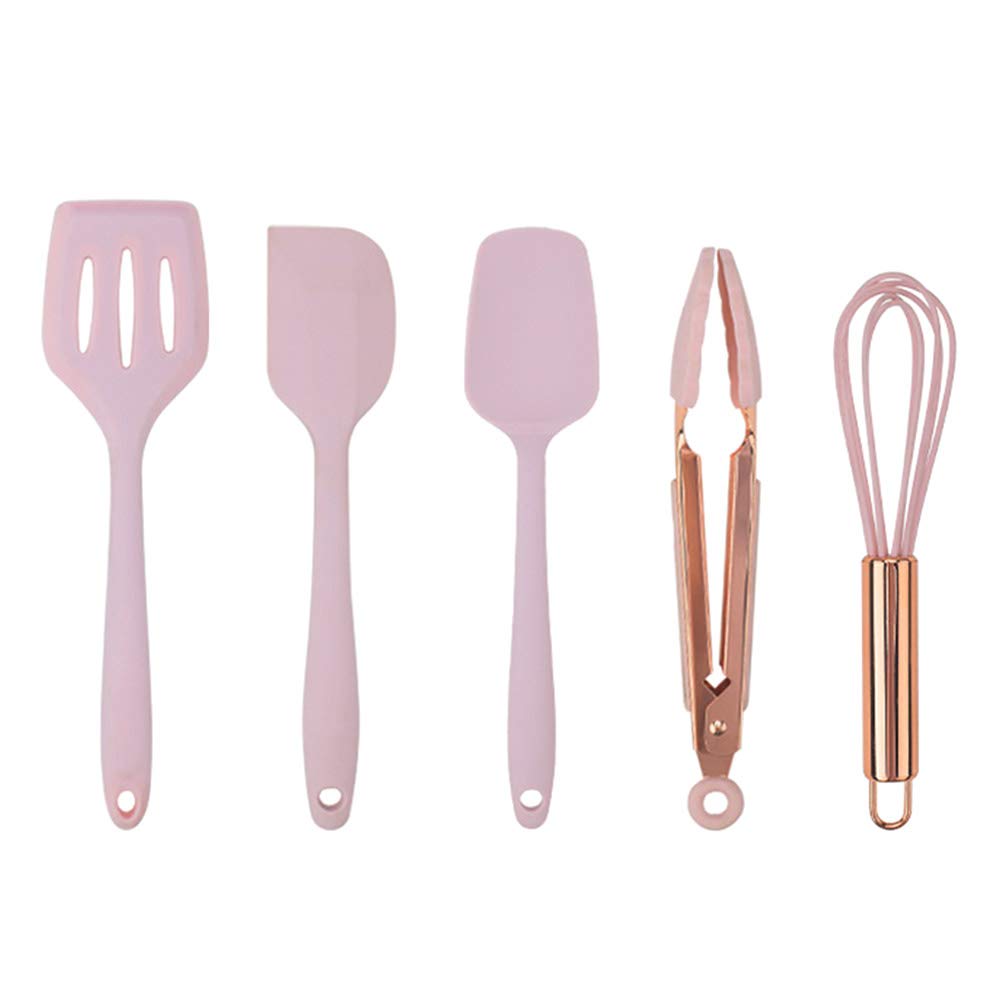 Homtoozhii 5-Piece Silicone Spatula Set - Heat-Resistant, Non-Stick Baking Utensils with Iron Core - Perfect for Baking, Cooking, Mixing & Serving