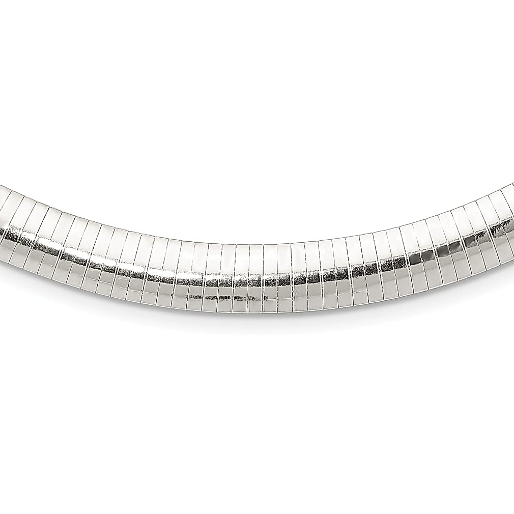 925 Sterling Silver 10mm Cubetto Necklace Pendant with Omega Chain - Elegant Fine Jewelry for Women | Perfect Gift for Her, Birthday, Anniversary & Special Occasions