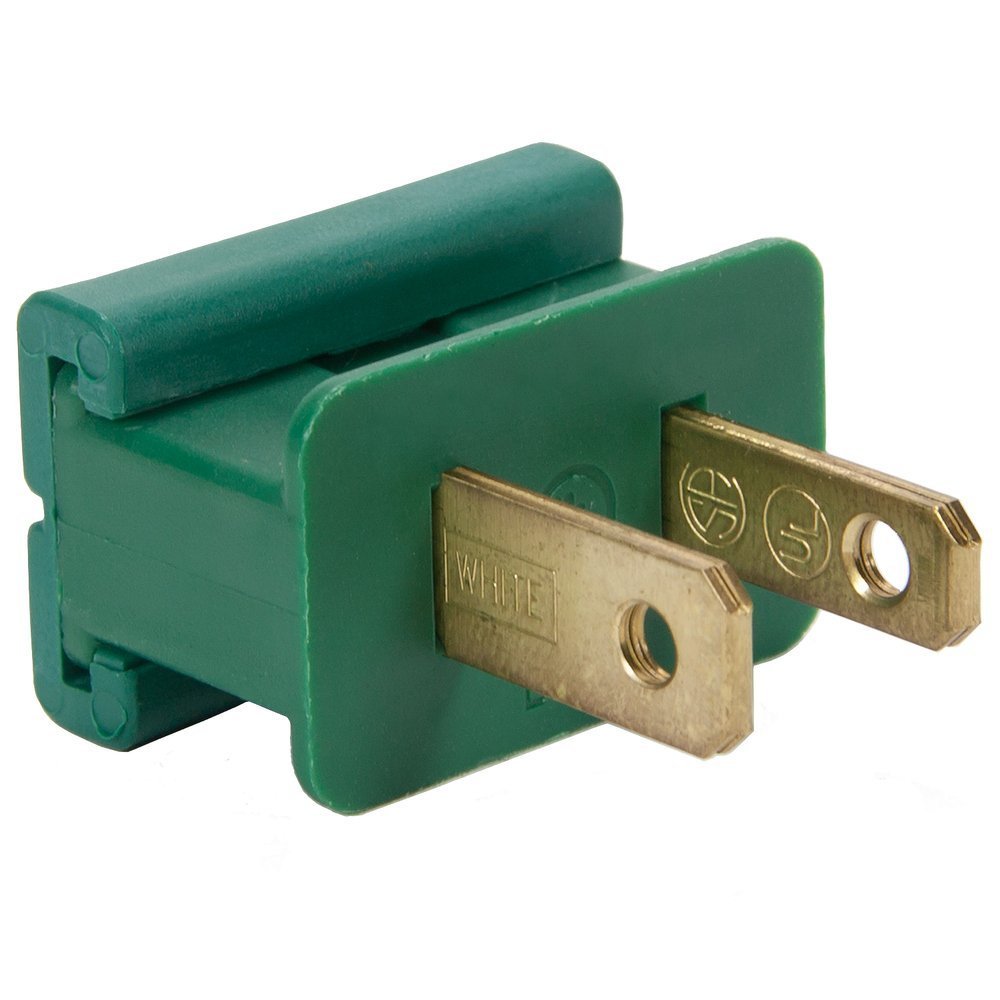 Holiday Lighting Connector - Male/Female, Green/White Slip Plug, Zip Plug, Vampire Plug, Gilbert Plug, Slide-On Plug - Compatible with 18 Gauge SPT-1 Wire (100 Pack, Male Green) - Perfect for Christmas Lights, Outdoor Decorations & DIY Lighting Projects