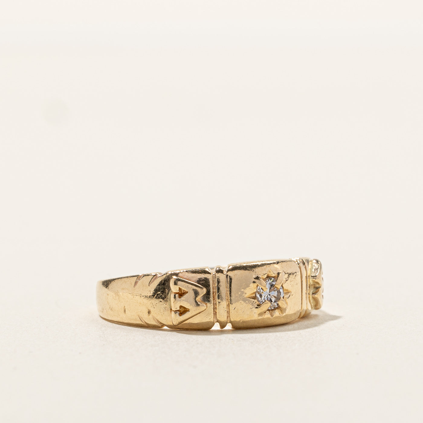 Starburst Diamond Ring | 0.08ct Round Cut Diamond Wedding Band | Size 7.25 | Perfect for Engagement, Anniversary & Everyday Wear