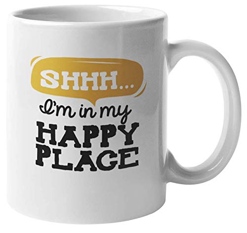 Happy Place Coffee Mug - 11oz Ceramic Cup for Tea & Coffee Lovers - Perfect Gift for Him & Her