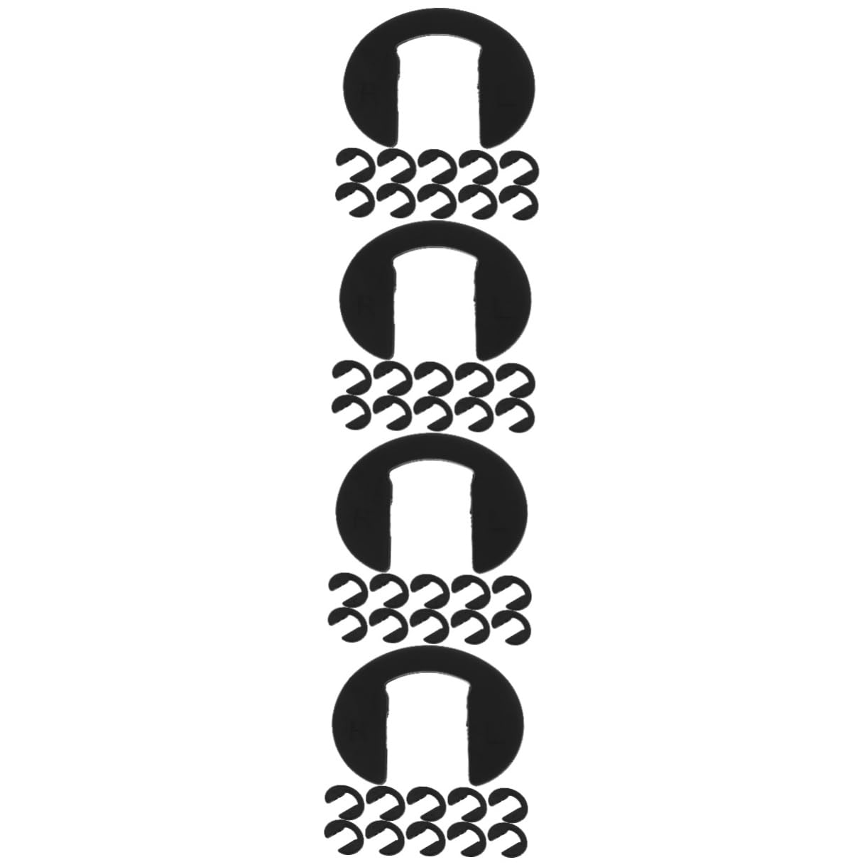 GLEAVI 40-Pack Black Silicone Nose Pads for Glasses - Comfortable Anti-Slip Eyewear Accessories for Reading, Computer Use, and Daily Wear