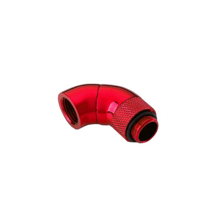 Bitspower Dual Rotary 90 Degree Extender Fitting - Deep Blood Red - Perfect for Custom PC Water Cooling Loops and Hardline Tubing Systems