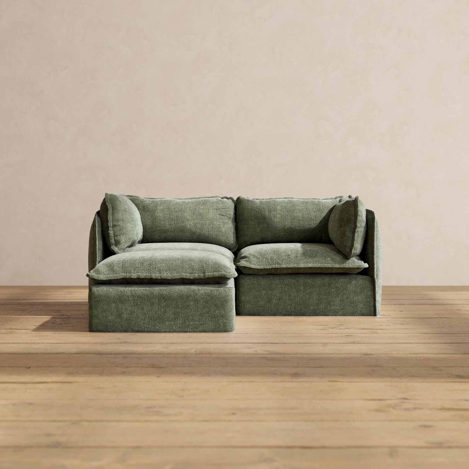 Premium Modular Performance 2-Seater Sectional Sofa in Willow Fabric | Luxury Blend for Living Room & Small Spaces | Perfect for Apartments, Condos & Cozy Homes