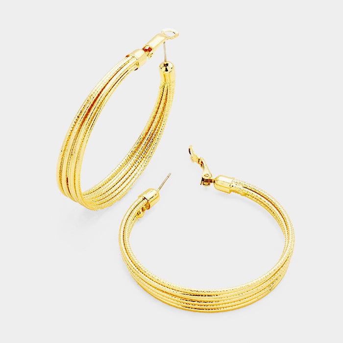 14K Gold Filled Hoop Earrings for Women - Omega Closure Dangle Earrings | Everyday Wear, Gift, Party & Wedding Jewelry