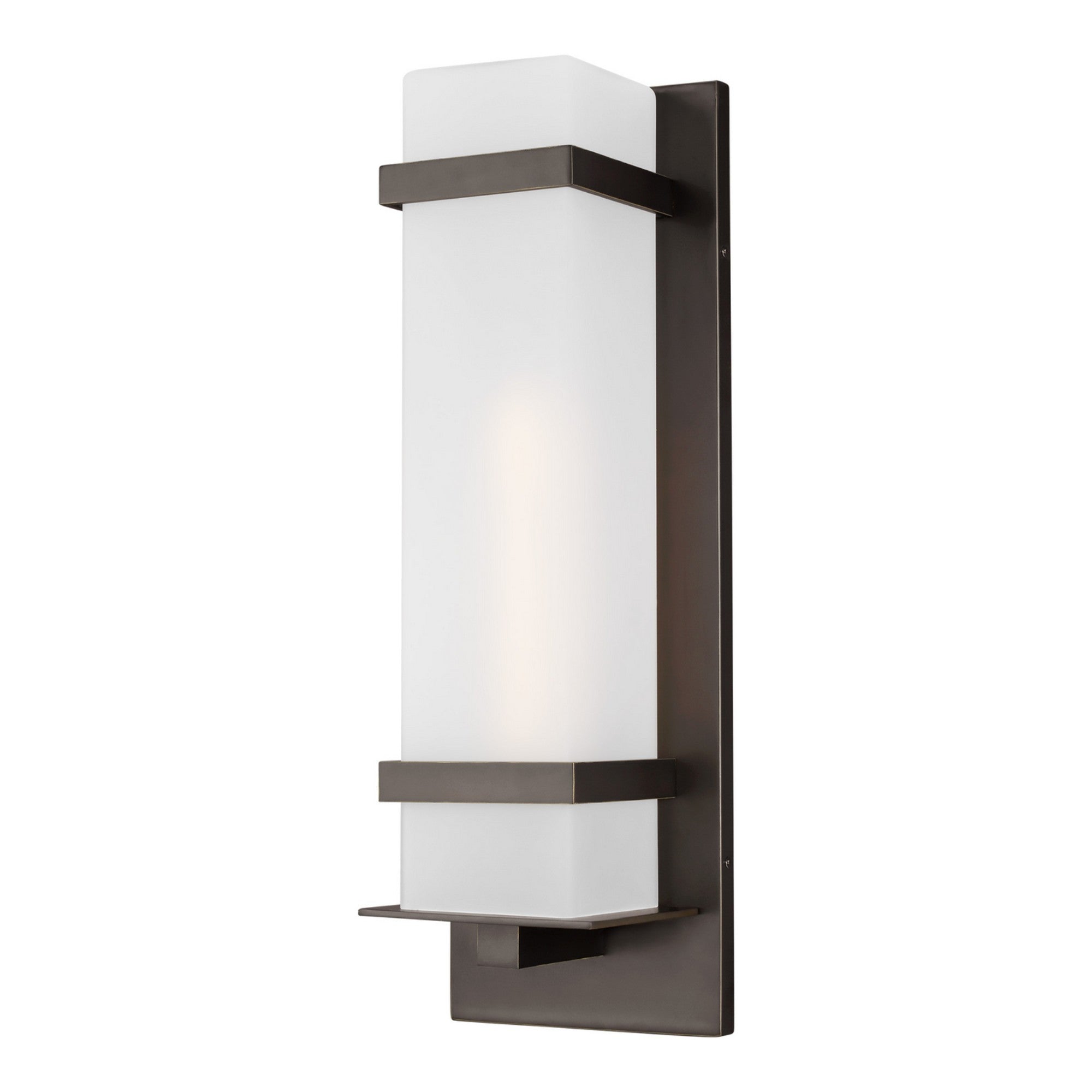 25 Inch Rectangular LED Outdoor Wall Sconce Light Fixture - Bronze Finish - Weatherproof Exterior Lighting for Porch, Patio, Garden, and Entryway