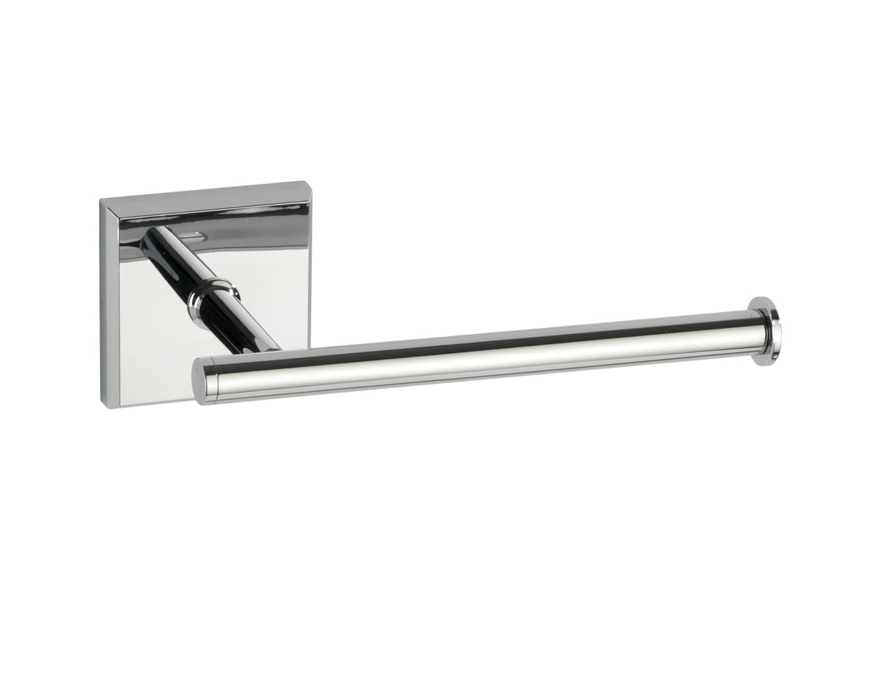 WENKO No-Drill Toilet Paper Holder with Power-Loc Technology, Silver Shiny Bathroom Organizer (7.5 x 15.5 x 5.6 cm) - Perfect for Small Bathrooms & Rented Apartments