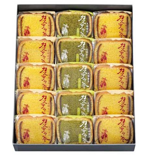 Premium Japanese Kasutera Sponge Cake - Authentic Traditional Sweet Snack (15 Pieces) - Perfect for Tea Time, Gifts & Dessert Lovers