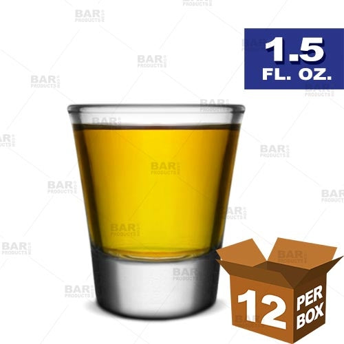 BarConic® Clear Thick Base Shot Glass - 1.5 oz (12-Pack) - Perfect for Parties, Bars, and Home Entertaining