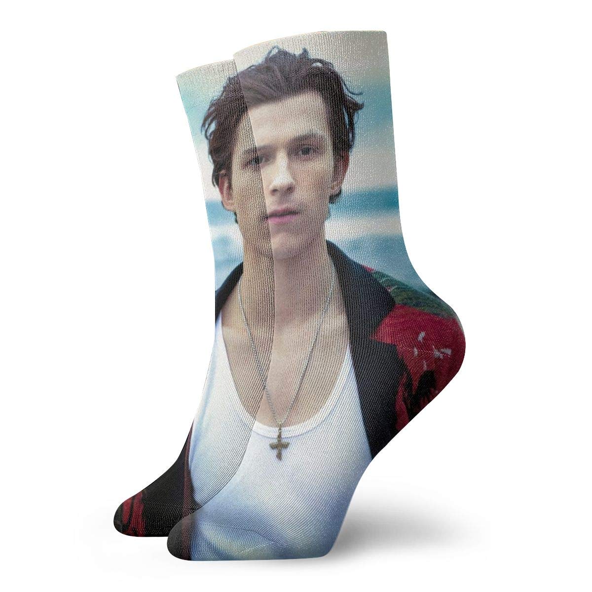 Tom Holland Novelty Socks for Men & Women - Combed Cotton Crew Socks with Sports Pattern - Funny Pop Culture Gift Socks for Marvel Fans, Cosplay, and Everyday Wear