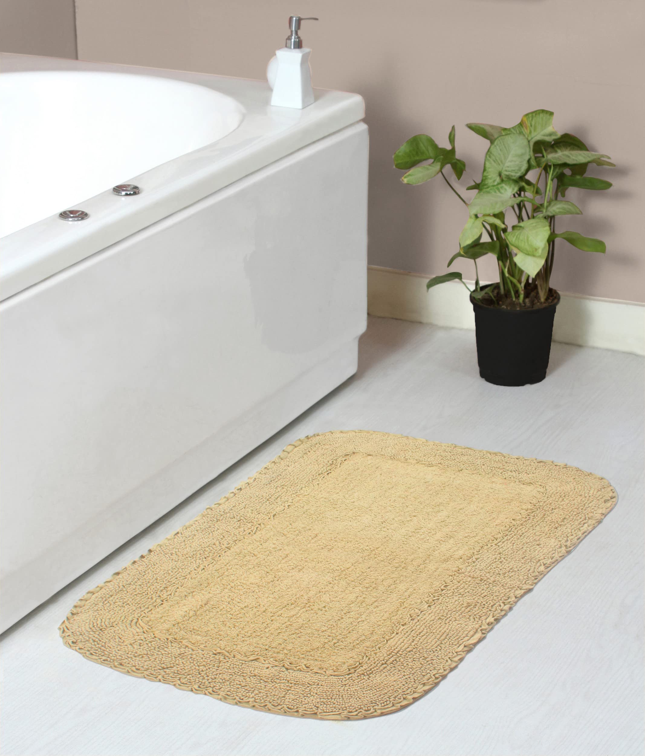 Home Weavers Radiant Collection 100% Cotton Bathroom Rugs Set - Ultra Soft, Absorbent & Washable Non-Slip Bath Mat for Bathroom & Kitchen (21