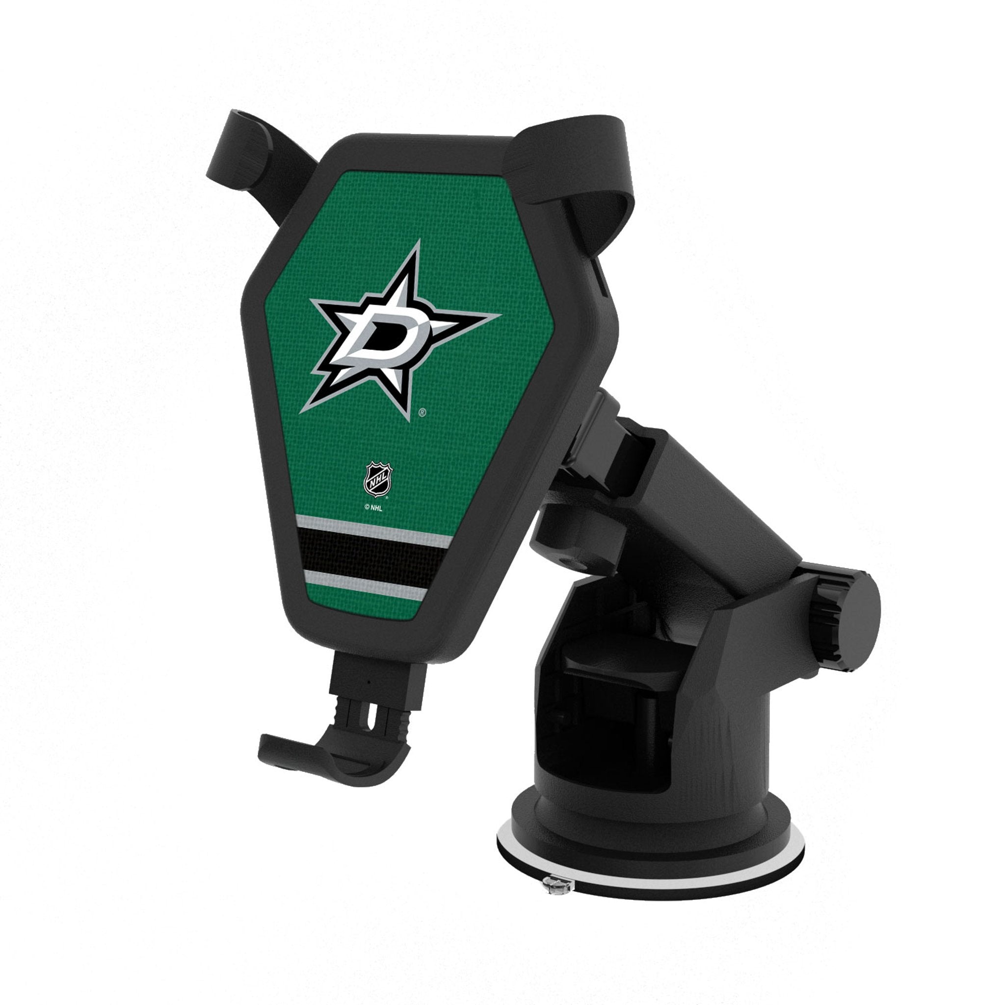 Dallas Stars Striped Wireless Car Charger - Fast Qi Charging for iPhone & Android - Perfect for Road Trips & Commuting