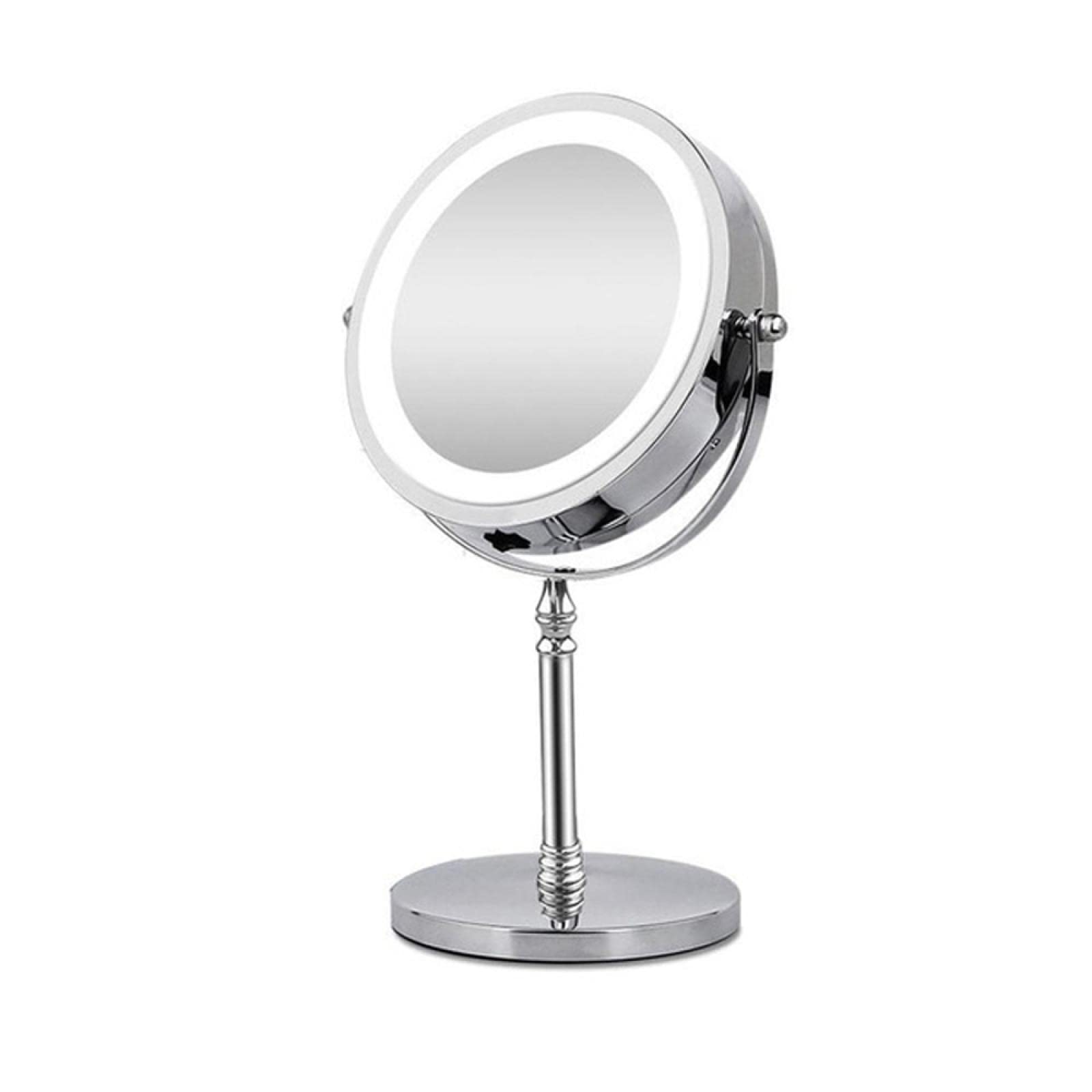 10X Magnifying Vanity Mirror with LED Lights - Round Double-Sided Backlit Makeup Mirror for Dressing Table | Perfect for Makeup Application, Skincare & Hair Styling at Home or Salon