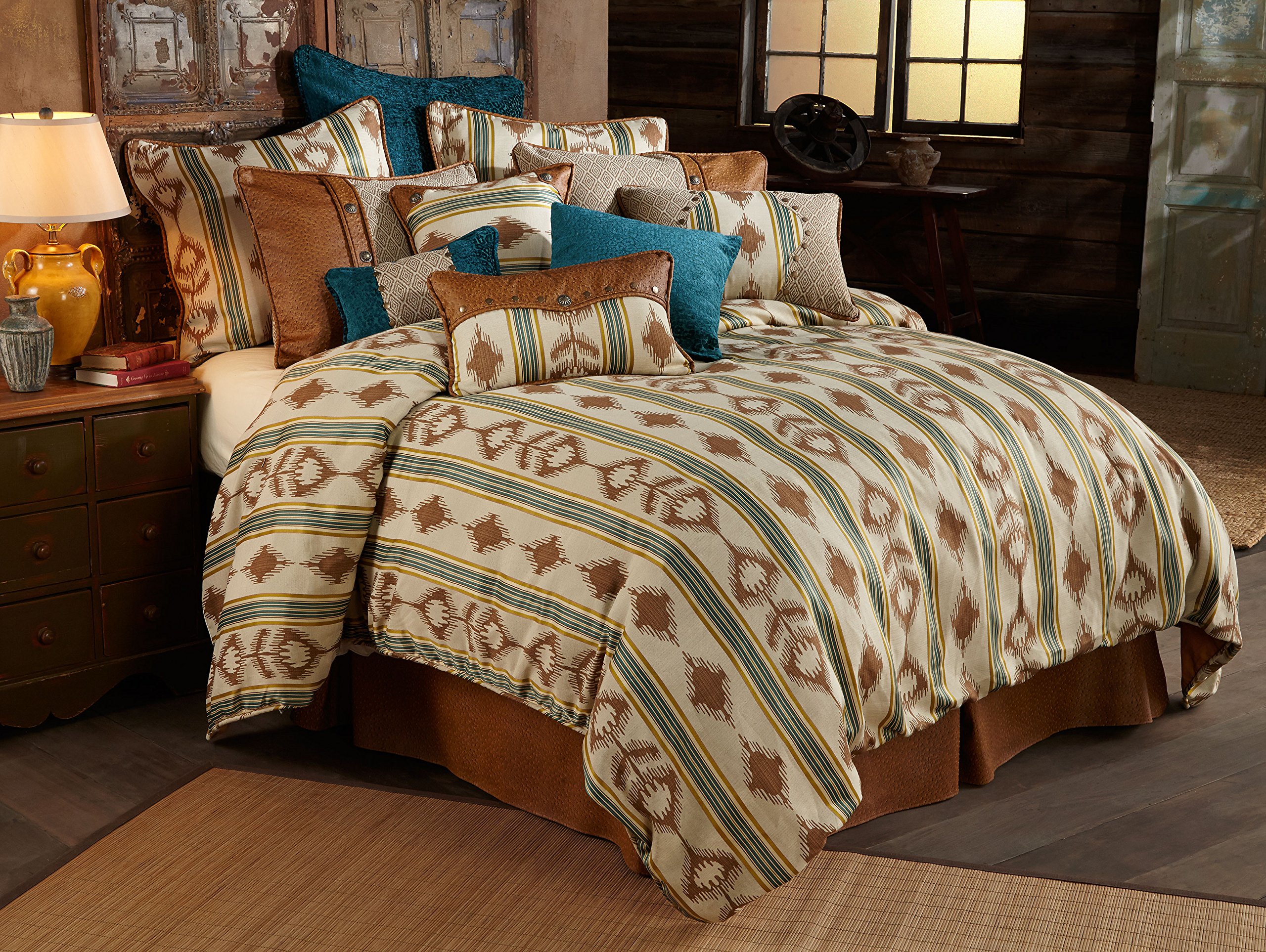 HiEnd Accents Alamosa 5-Piece Southwestern Bedding Set for Super Queen Beds - Southwestern Style Bedroom Decor for Rustic & Boho Home Interiors