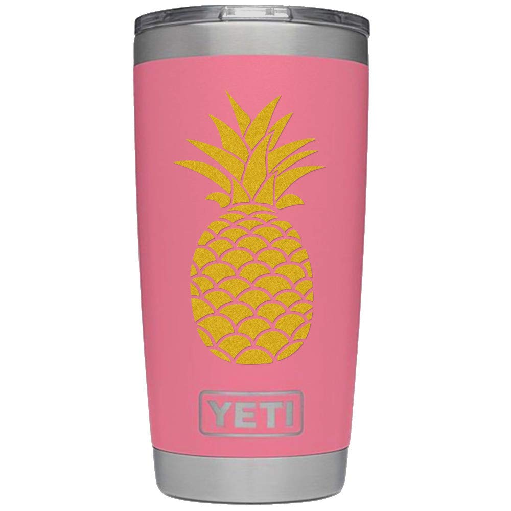 Gold Pineapple Decal - Durable Vinyl Sticker for Car Windows, iPhone, Android Phones, iPad, Tablets, MacBook Laptops - Perfect for Home Decor, Office Accessories, and Personal Style Enhancement