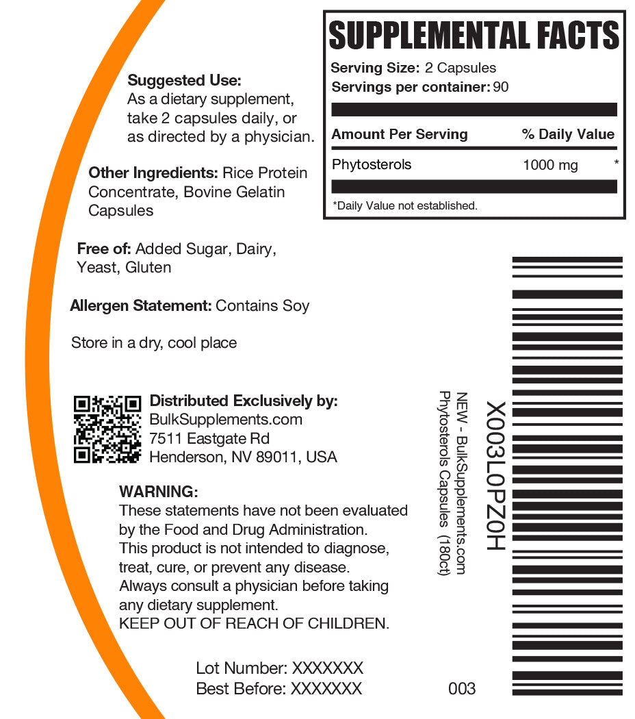 Phytosterols Capsules for Cholesterol Support - Plant Sterols Supplement for Heart Health - Supports Healthy Lipid Levels - Perfect for Daily Wellness Routine & Cardiovascular Care