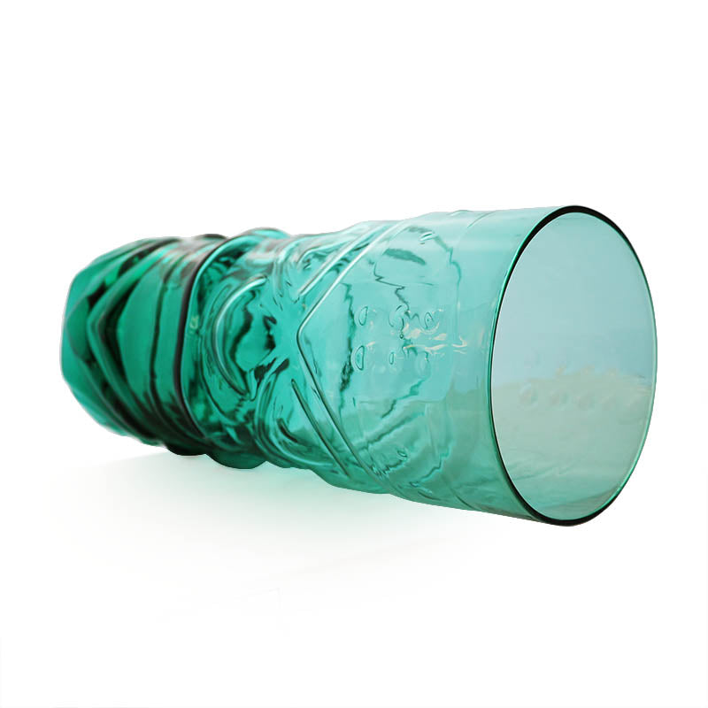 BarConic ® Tiki Glass - 15 oz Teal Tropical Cocktail Cups for Margaritas, Pina Coladas & Summer Drinks - Perfect for Luau Parties, Beach Bars & Poolside Sipping
