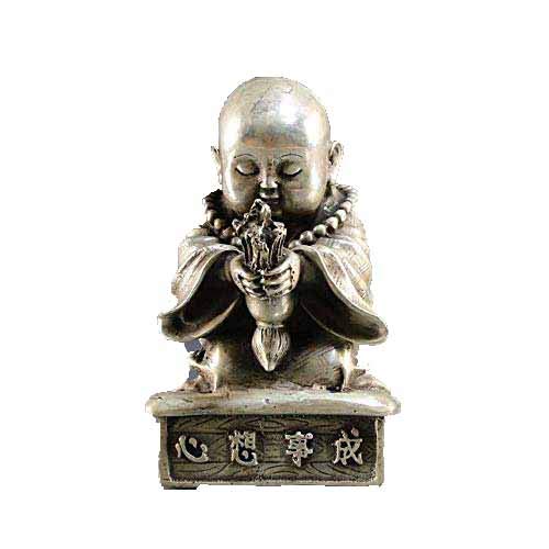 White Copper Buddha Statue - Handcrafted Home Decor & Spiritual Gift for Meditation, Yoga & Feng Shui | Elegant Buddhist Sculpture for Living Room, Office & Zen Garden