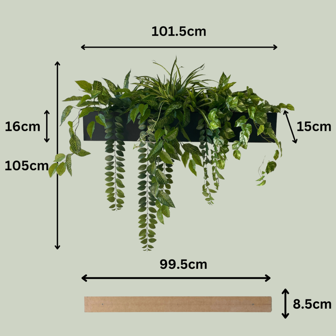 Modern Artificial Planter Box - Decorative Faux Flower Pot for Indoor/Outdoor Home & Garden Decor - Perfect for Living Room, Patio, Balcony & Office Spaces