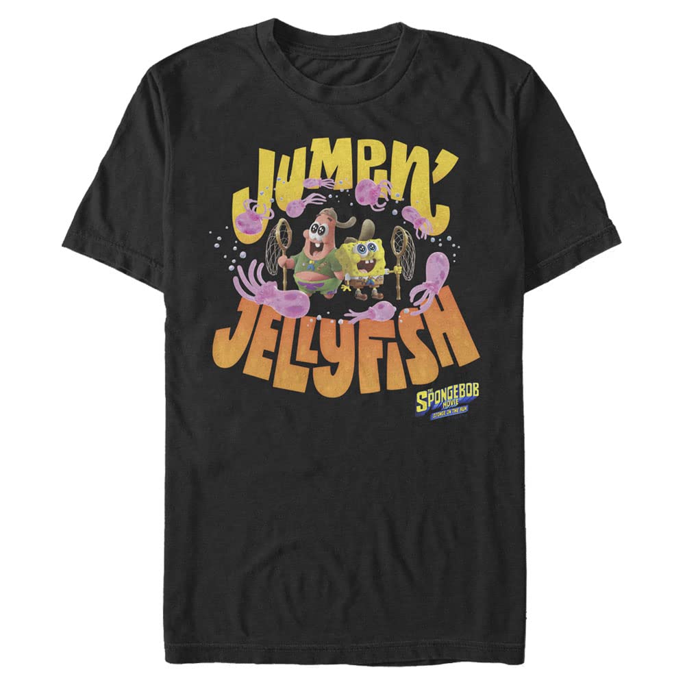 SpongeBob SquarePants Jellyfish Fields Graphic T-Shirt for Men - Big & Tall Sizes - Soft Cotton Short Sleeve Tee - Perfect for Casual Wear, Cartoon Fans & Nickelodeon Lovers